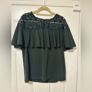 Ann Taylor Green Lace Top